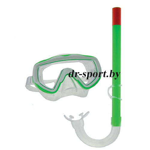 Набор для плавания маска+трубка "Splash" JR 33030, зеленый