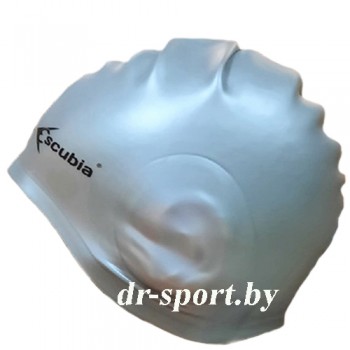 Шапочка для плавания "Cuffia Ear Gard", силикон 62060, серебро