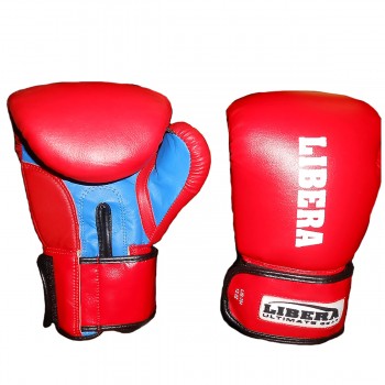 Перчатки боксерские тренировочные ПВХ  LIB-704-12 унц. красные