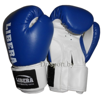Перчатки боксерские ПВХ  LIB-117-10 унц. синие