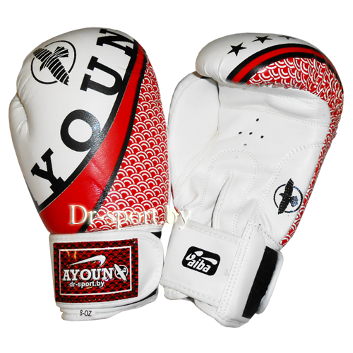 Перчатки боксерские Ayoun DX 328-6 унц. белые