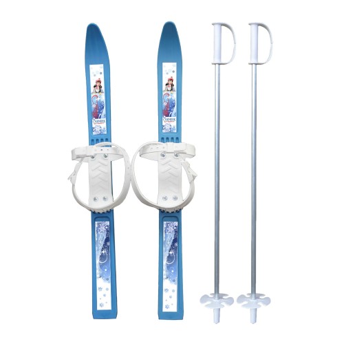Лыжи пластиковые "Олимпик-Спорт" 66 см с палками 75 см в пакете