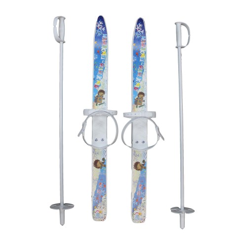 Лыжи детские "Лыжики-Пыжики" 75/75 см с палками в пакете