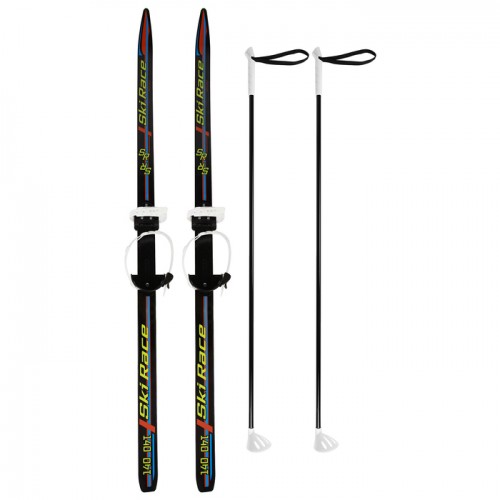 Лыжи подростковые "SKI RACE" крепление "Цикл" 140/105 см с палками