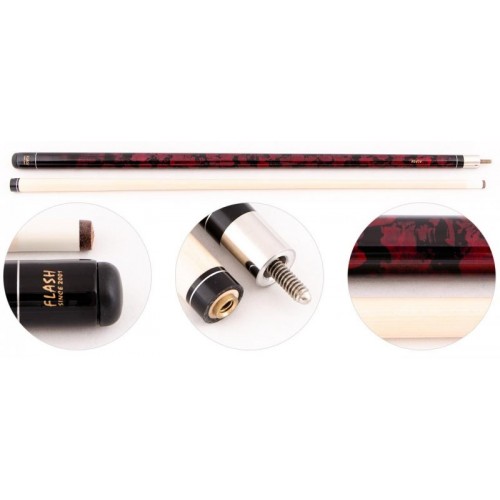 Кий для бильярда пул 2-pc "Flash Classic" (красный) 145 cm  20.002.57.3