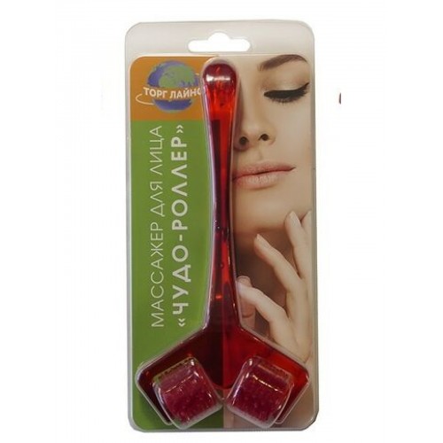 Массажер  для лица Чудо роллер  красный