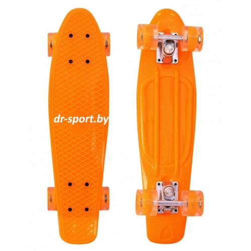 Скейтборд  со светящимися колесами AR-39 оранжевый