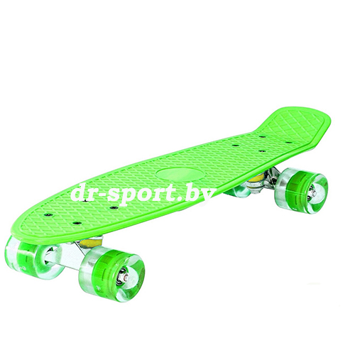 Скейтборд  со светящимися колесами AR-39 зеленый