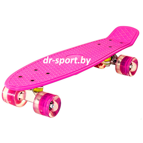 Скейтборд  со светящимися колесами AR-39 розовый