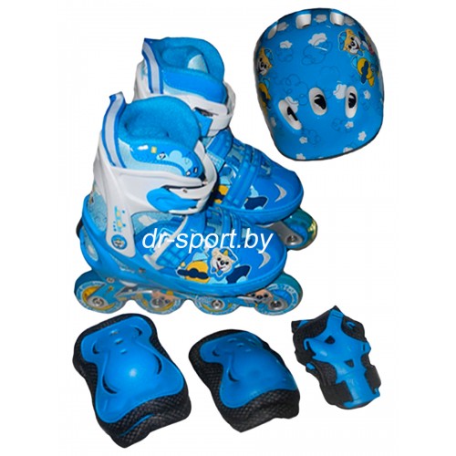 Коньки роликовые Action PW-153 skate set blue XS(29-32) в комплекте